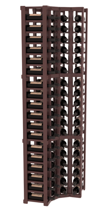 InstaCellar - 4 Column Corner Rack in Grand Mahogany Walnut stained with WineSafe™ Satin Sealant