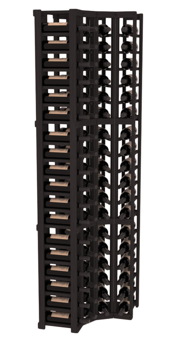 InstaCellar - 4 Column Corner Rack in Grand Mahogany Black stained without WineSafe™ Satin Sealant