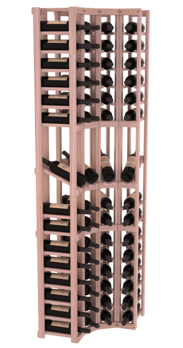 InstaCellar - 4 Column Corner Display Row Rack in Grand Mahogany Unstained with WineSafe™ Satin Sealant