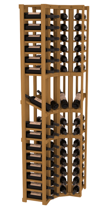 InstaCellar - 4 Column Corner Display Row Rack in Grand Mahogany Oak stained without WineSafe™ Satin Sealant