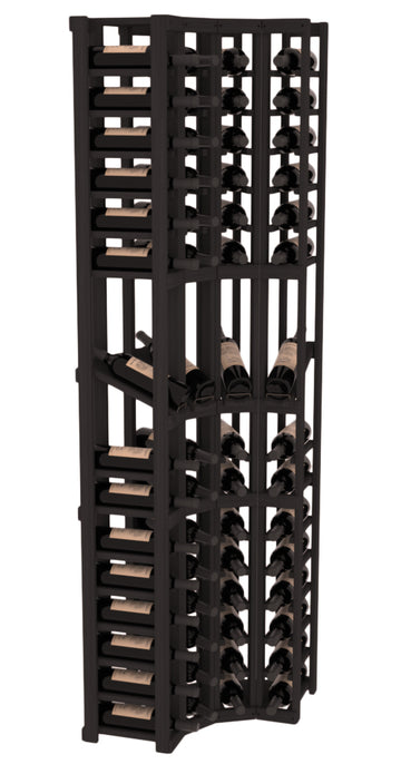 InstaCellar - 4 Column Corner Display Row Rack in Grand Mahogany Black stained without WineSafe™ Satin Sealant