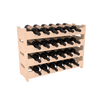 Living Series - 24 Bottle Mini Scalloped Rack in Pine Unstained with WineSafe™ Satin Sealant