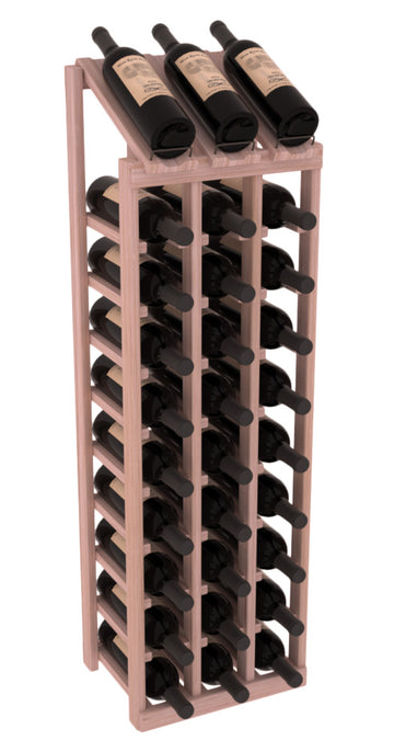 InstaCellar - 3 Column, 10R Display Top Rack in Grand Mahogany Unstained without WineSafe™ Satin Sealant