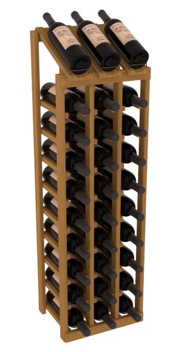 InstaCellar - 3 Column, 10R Display Top Rack in Grand Mahogany Oak stained without WineSafe™ Satin Sealant