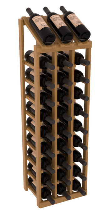 InstaCellar - 3 Column, 10R Display Top Rack in Grand Mahogany Oak stained with WineSafe™ Satin Sealant