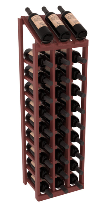 InstaCellar - 3 Column, 10R Display Top Rack in Grand Mahogany Cherry stained with WineSafe™ Satin Sealant