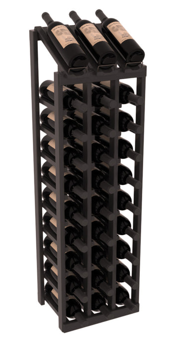 InstaCellar - 3 Column, 10R Display Top Rack in Grand Mahogany Black stained with WineSafe™ Satin Sealant
