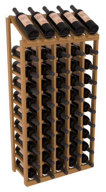 InstaCellar - 5 Column, 10R Display Top Rack in Grand Mahogany Oak stained with WineSafe™ Satin Sealant