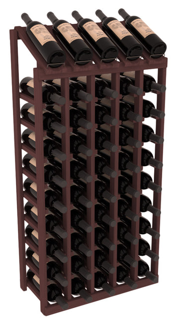 InstaCellar - 5 Column, 10R Display Top Rack in Grand Mahogany Walnut stained without WineSafe™ Satin Sealant