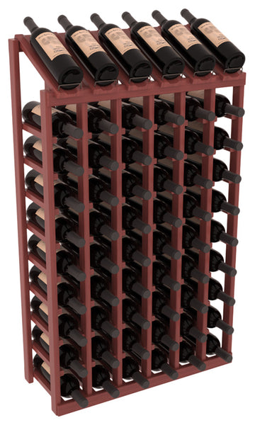 InstaCellar - 6 Column, 10R Display Top Rack in Grand Mahogany Cherry stained with WineSafe™ Satin Sealant