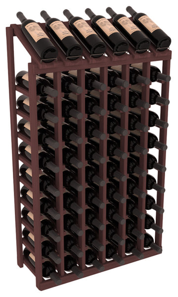 InstaCellar - 6 Column, 10R Display Top Rack in Grand Mahogany Walnut stained without WineSafe™ Satin Sealant