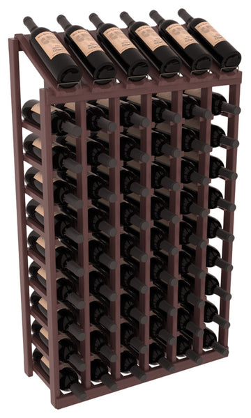 InstaCellar - 6 Column, 10R Display Top Rack in Grand Mahogany Walnut stained with WineSafe™ Satin Sealant