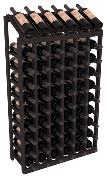 InstaCellar - 6 Column, 10R Display Top Rack in Grand Mahogany Black stained without WineSafe™ Satin Sealant