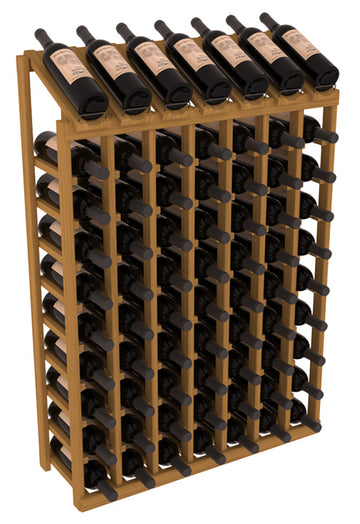 InstaCellar - 7 Column, 10R Display Top Rack in Grand Mahogany Oak stained without WineSafe™ Satin Sealant