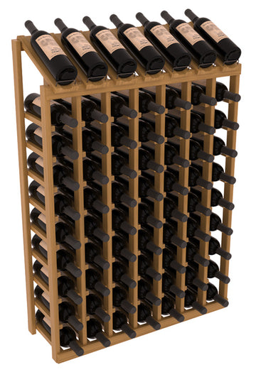 InstaCellar - 7 Column, 10R Display Top Rack in Grand Mahogany Oak stained with WineSafe™ Satin Sealant