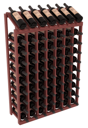 InstaCellar - 7 Column, 10R Display Top Rack in Grand Mahogany Cherry stained with WineSafe™ Satin Sealant