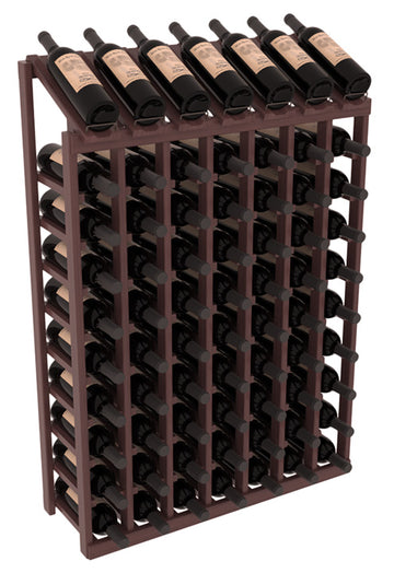 InstaCellar - 7 Column, 10R Display Top Rack in Grand Mahogany Walnut stained with WineSafe™ Satin Sealant