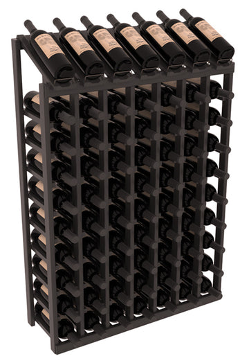 InstaCellar - 7 Column, 10R Display Top Rack in Grand Mahogany Black stained with WineSafe™ Satin Sealant