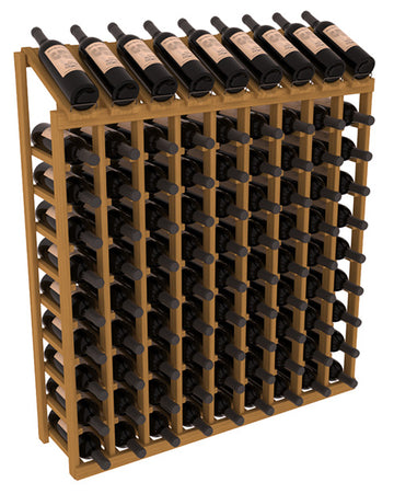 InstaCellar - 9 Column, 10R Display Top Rack in Grand Mahogany Oak stained without WineSafe™ Satin Sealant