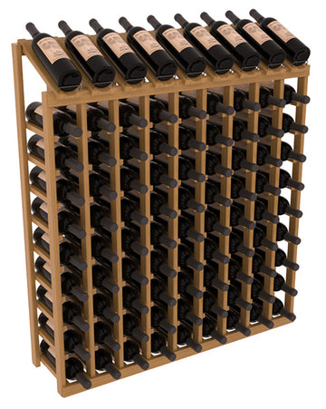 InstaCellar - 9 Column, 10R Display Top Rack in Grand Mahogany Oak stained with WineSafe™ Satin Sealant