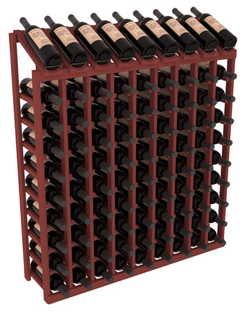 InstaCellar - 9 Column, 10R Display Top Rack in Grand Mahogany Cherry stained without WineSafe™ Satin Sealant