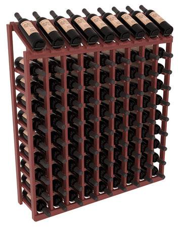 InstaCellar - 9 Column, 10R Display Top Rack in Grand Mahogany Cherry stained with WineSafe™ Satin Sealant