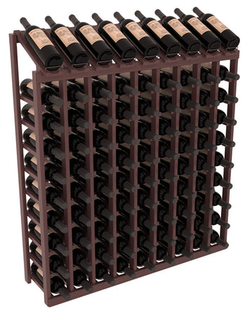 InstaCellar - 9 Column, 10R Display Top Rack in Grand Mahogany Walnut stained with WineSafe™ Satin Sealant