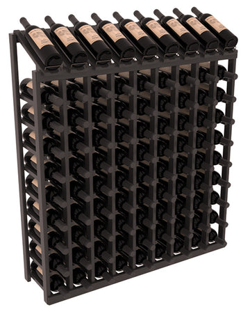 InstaCellar - 9 Column, 10R Display Top Rack in Grand Mahogany Black stained with WineSafe™ Satin Sealant
