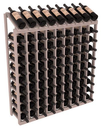 InstaCellar - 9 Column, 10R Display Top Rack in Grand Mahogany Greywash stained without WineSafe™ Satin Sealant