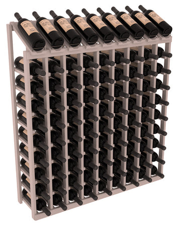 InstaCellar - 9 Column, 10R Display Top Rack in Grand Mahogany Greywash stained with WineSafe™ Satin Sealant