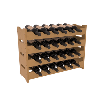 Living Series - 24 Bottle Mini Scalloped Rack in Pine Oak stained with WineSafe™ Satin Sealant