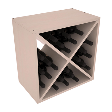 Living Series - 24 Bottle Wine Cube in Pine Greywash stained with WineSafe™ Satin Sealant