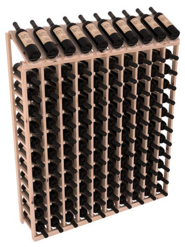 InstaCellar - 10 Column, 12R Display Top Rack in Alder Unstained with WineSafe™ Satin Sealant