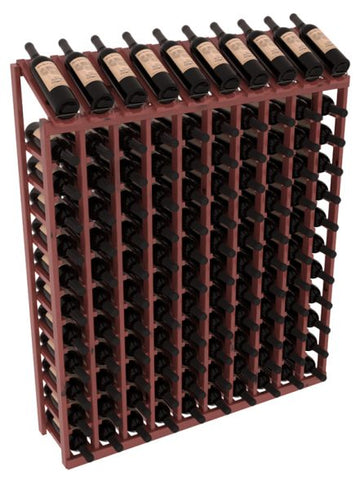 InstaCellar - 10 Column, 12R Display Top Rack in Alder Cherry stained with WineSafe™ Satin Sealant