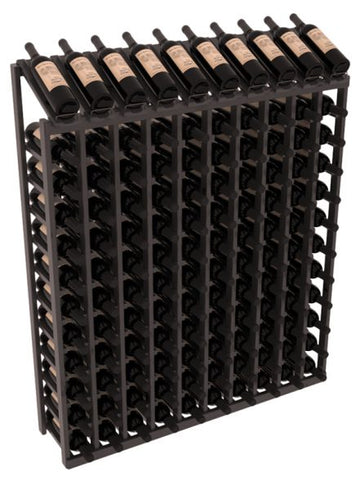 InstaCellar - 10 Column, 12R Display Top Rack in Alder Black stained with WineSafe™ Satin Sealant