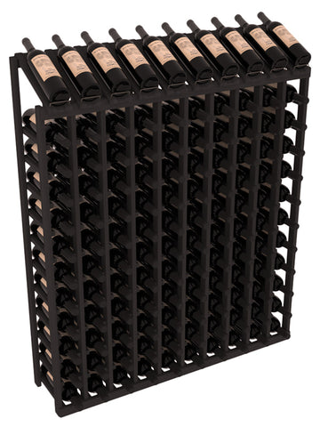 InstaCellar - 10 Column, 12R Display Top Rack in Grand Mahogany Black stained without WineSafe™ Satin Sealant