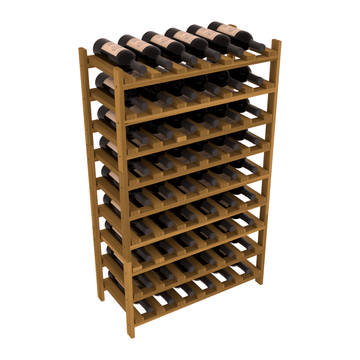 Living Series - 54 Bottle Stackable in Redwood Oak stained without WineSafe™ Satin Sealant