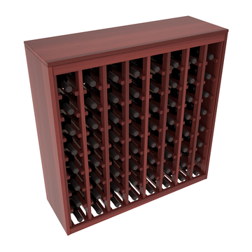 Living Series - 64 Bottle Deluxe Rack in Redwood Cherry stained with WineSafe™ Satin Sealant