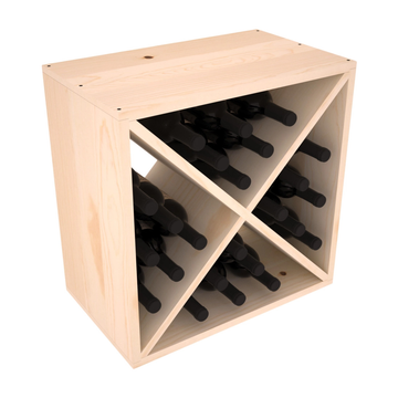 Living Series - 24 Bottle Wine Cube in Pine Unstained without WineSafe™ Satin Sealant