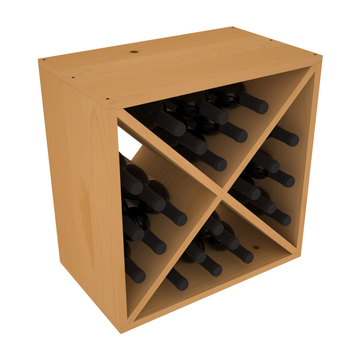 Living Series - 24 Bottle Wine Cube in Pine Oak stained without WineSafe™ Satin Sealant
