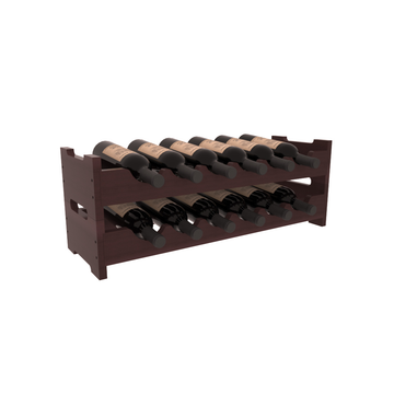 Living Series - 12 Bottle Mini Scalloped Rack in Redwood Walnut stained with WineSafe™ Satin Sealant
