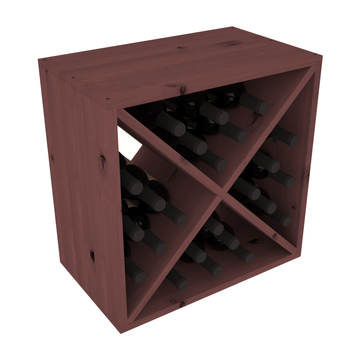 Living Series - 24 Bottle Wine Cube in Alder Walnut stained without WineSafe™ Satin Sealant