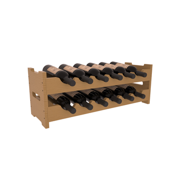 Living Series - 12 Bottle Mini Scalloped Rack in Pine Oak stained with WineSafe™ Satin Sealant