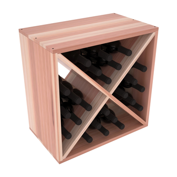 Living Series - 24 Bottle Wine Cube in Redwood Unstained with WineSafe™ Satin Sealant