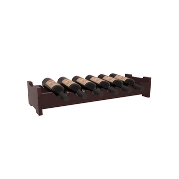Living Series - 6 Bottle Mini Scalloped Rack in Redwood Walnut stained with WineSafe™ Satin Sealant