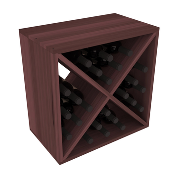 Living Series - 24 Bottle Wine Cube in Redwood Walnut stained without WineSafe™ Satin Sealant