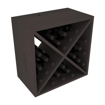 Living Series - 24 Bottle Wine Cube in Pine Black stained without WineSafe™ Satin Sealant