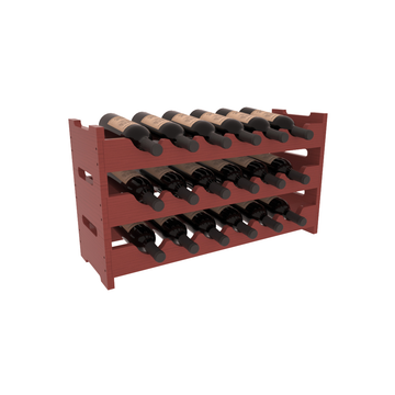Living Series - 18 Bottle Mini Scalloped Rack in Pine Cherry stained with WineSafe™ Satin Sealant