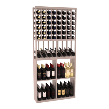 Retail High Reveal Display in Knotty Alder Greywash stained with WineSafe™ Satin Sealant