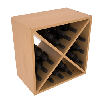 Living Series - 24 Bottle Wine Cube in Pine Oak stained with WineSafe™ Satin Sealant